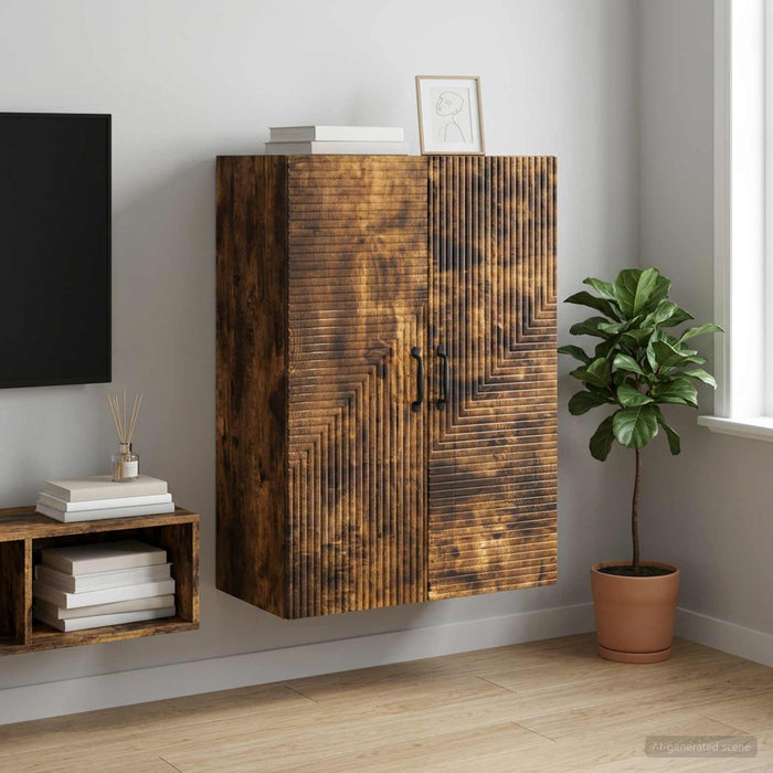 Dulap montat pe perete Stejar fumuriu 66 x 34,5 x 90 cm - WALTI WALTI