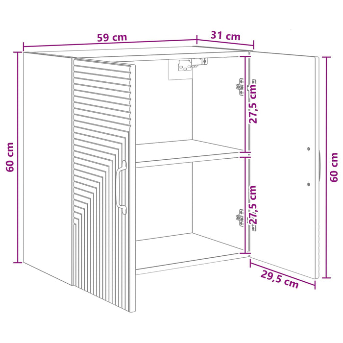 Dulap montat pe perete Alb 59 x 31 x 60 cm Lemn prelucrat - WALTI WALTI