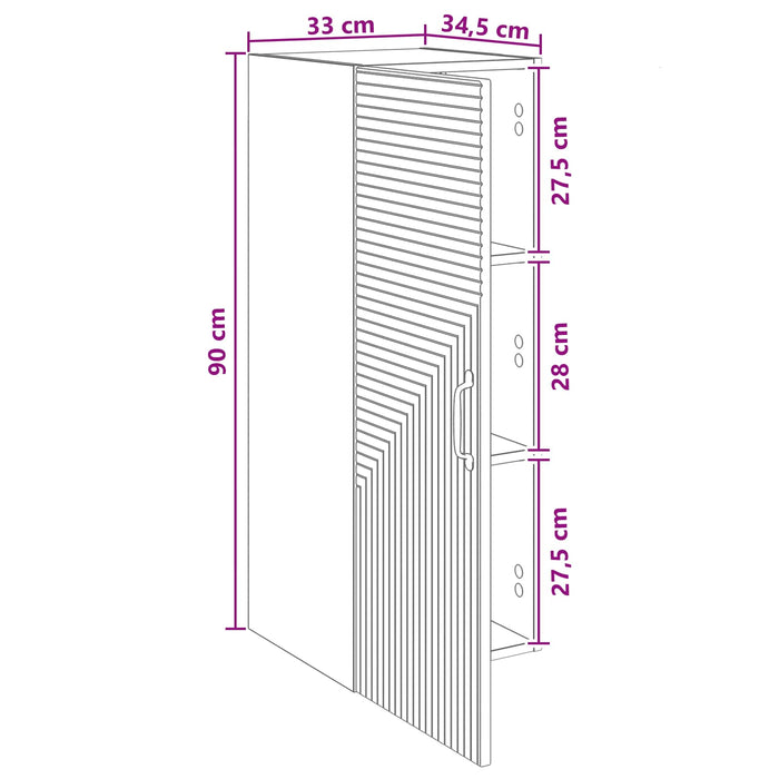 Dulap montat pe perete Gri Beton 33 x 34,5 x 90 cm WALTI