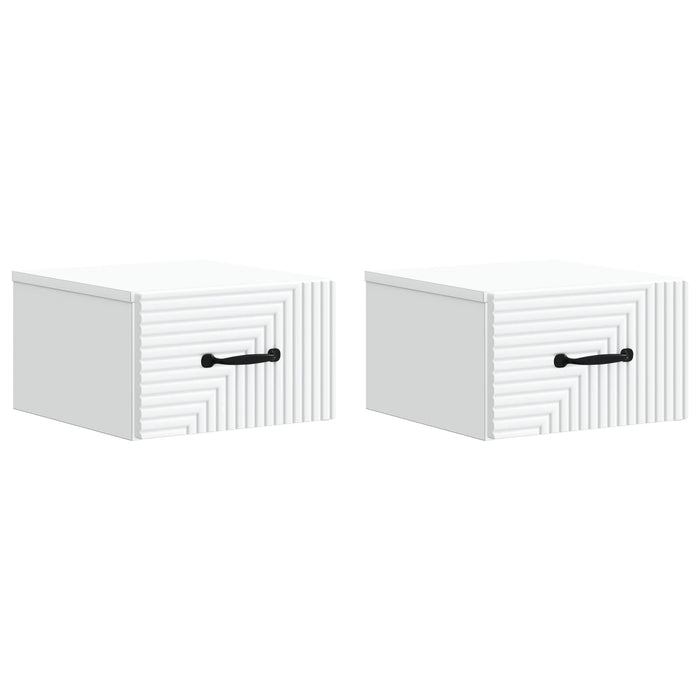 Dulap de noapte suspendat cu sertar 2 pcs Alb 34,5 x 33 x 20 cm - WALTI WALTI