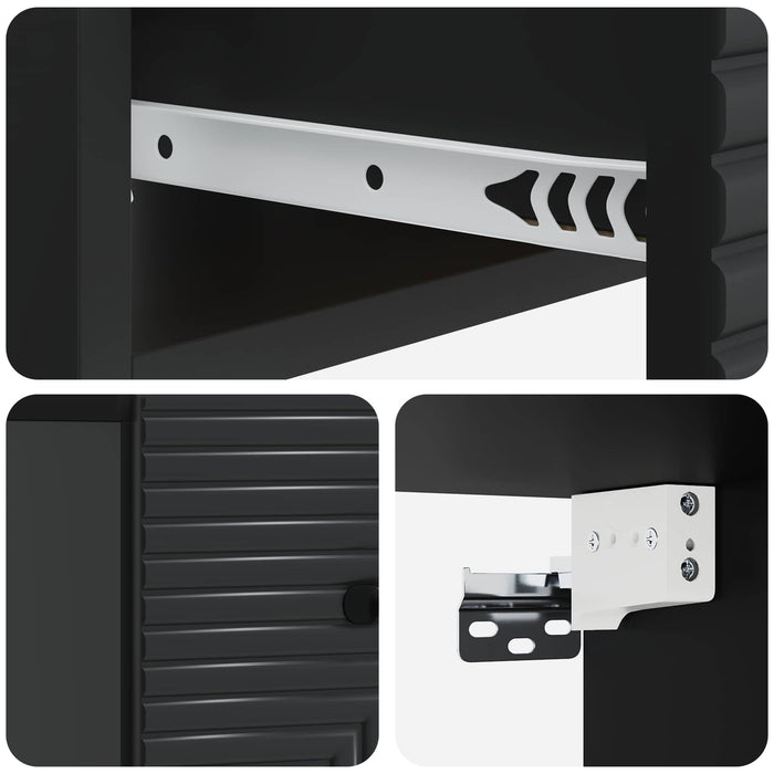 Dulap de noapte suspendat 2 pcs Negru 34,5 x 33 x 20 cm - WALTI WALTI
