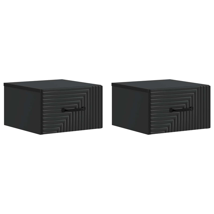 Dulap de noapte suspendat 2 pcs Negru 34,5 x 33 x 20 cm - WALTI WALTI
