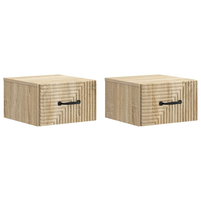Dulap de noapte suspendat 2 pcs Stejar Sonoma 34,5 x 33 x 20 cm - WALTI WALTI