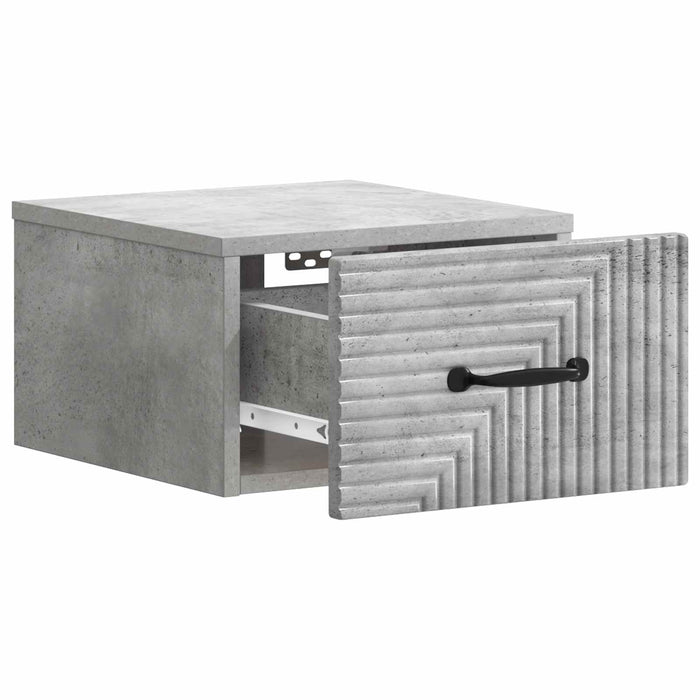 Dulap de noapte suspendat cu sertar Gri Beton 34,5 x 33 x 20 cm - WALTI WALTI
