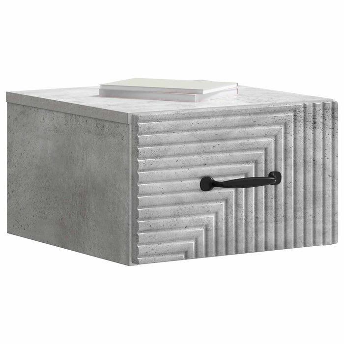 Dulap de noapte suspendat cu sertar Gri Beton 34,5 x 33 x 20 cm - WALTI WALTI