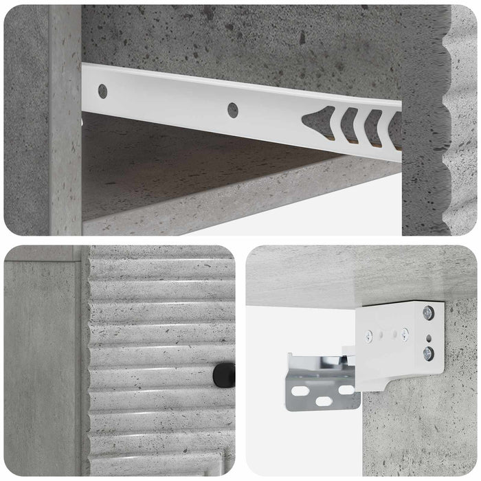 Dulap de noapte suspendat 2 pcs Gri Beton 34,5 x 33 x 20 cm - WALTI WALTI