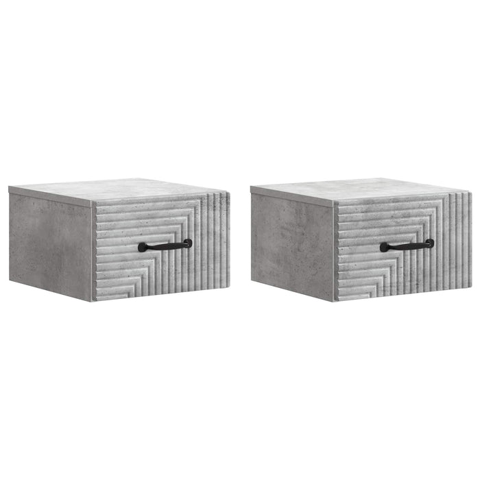 Dulap de noapte suspendat 2 pcs Gri Beton 34,5 x 33 x 20 cm - WALTI WALTI