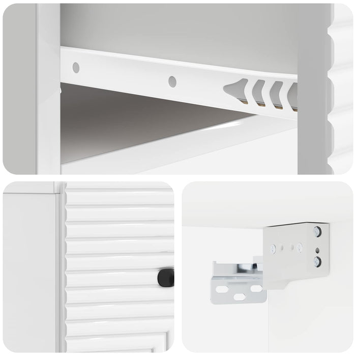 Dulap de noapte suspendat Alb foarte lucios 34,5 x 33 x 20 cm - WALTI WALTI