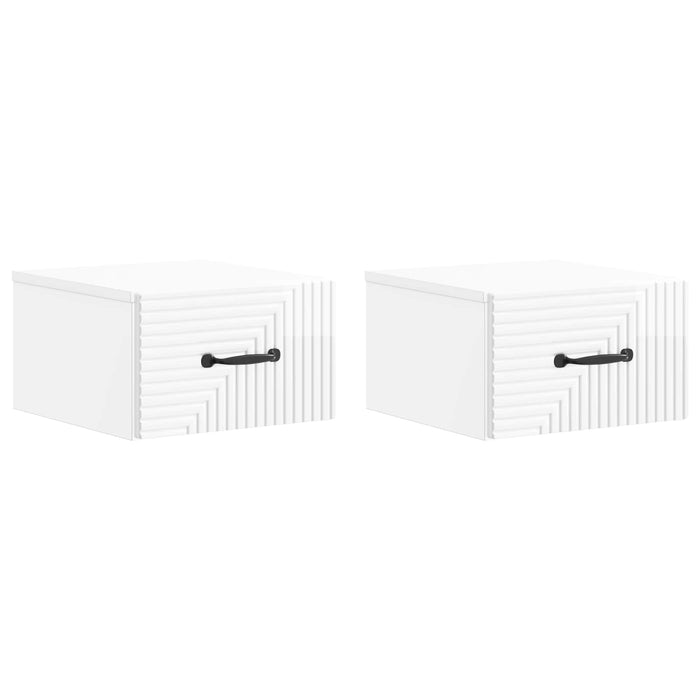 Dulap de noapte suspendat cu sertar 2 pcs Alb foarte lucios - WALTI WALTI