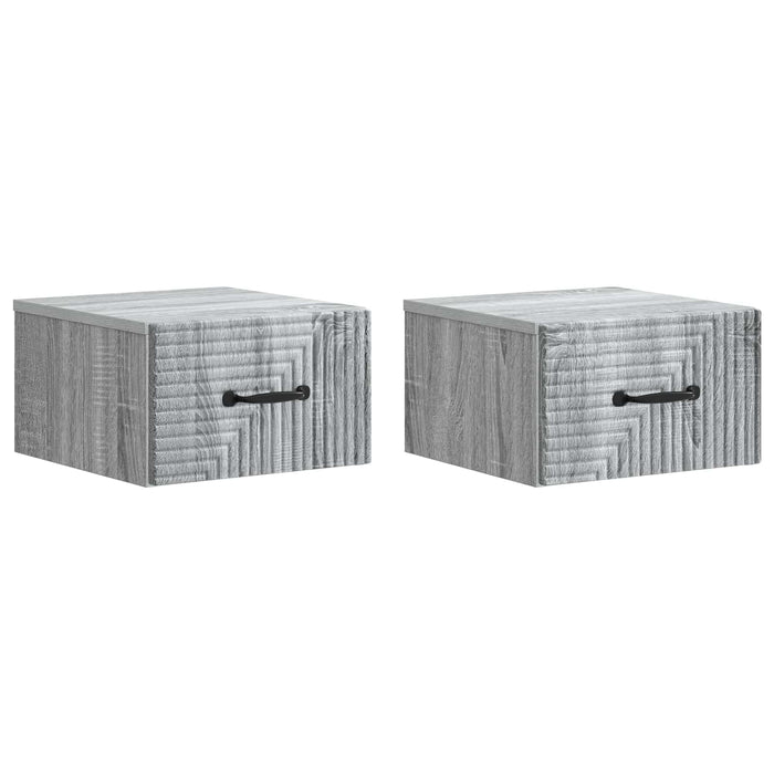 Dulap de noapte suspendat 2 pcs Sonoma gri 34,5 x 33 x 20 cm - WALTI WALTI