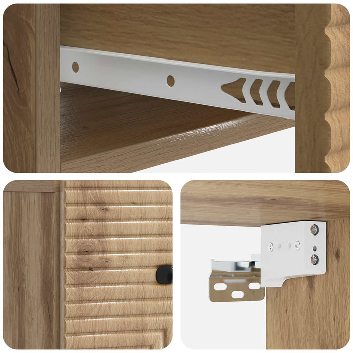 Dulap de noapte suspendat Stejar Artizanal 34,5 x 33 x 20 cm - WALTI WALTI