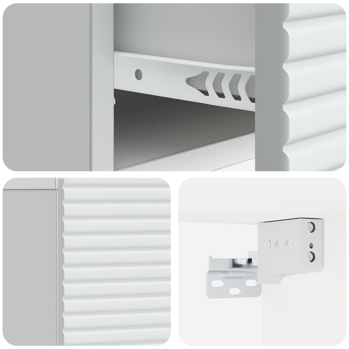 Dulap de noapte suspendat Alb 49 x 34,5 x 20 cm Lemn prelucrat - WALTI WALTI