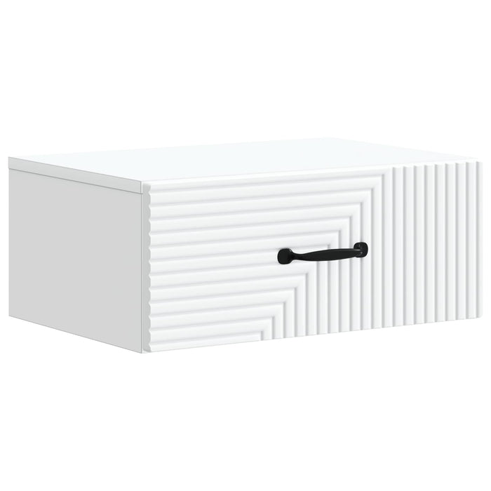 Dulap de noapte suspendat Alb 49 x 34,5 x 20 cm Lemn prelucrat - WALTI WALTI