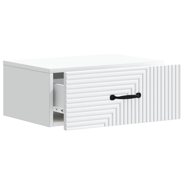 Dulap de noapte suspendat Alb 49 x 34,5 x 20 cm Lemn prelucrat - WALTI WALTI
