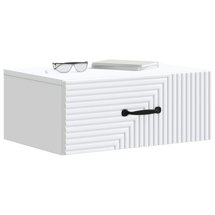 Dulap de noapte suspendat Alb 49 x 34,5 x 20 cm Lemn prelucrat - WALTI WALTI