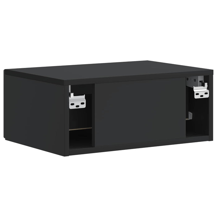 Dulap de noapte suspendat 2 pcs Negru 49 x 34,5 x 20 cm - WALTI WALTI