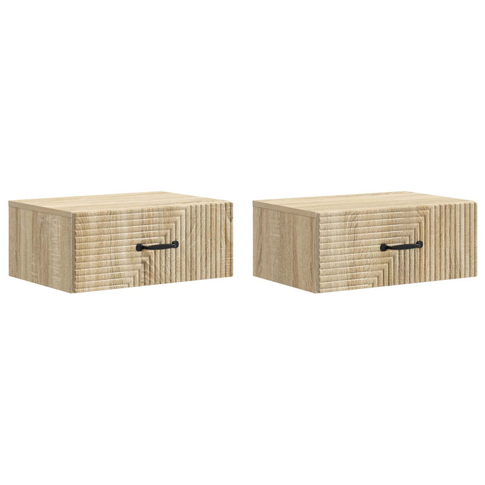 Dulap de noapte suspendat 2 pcs Stejar Sonoma 49 x 34,5 x 20 cm - WALTI WALTI