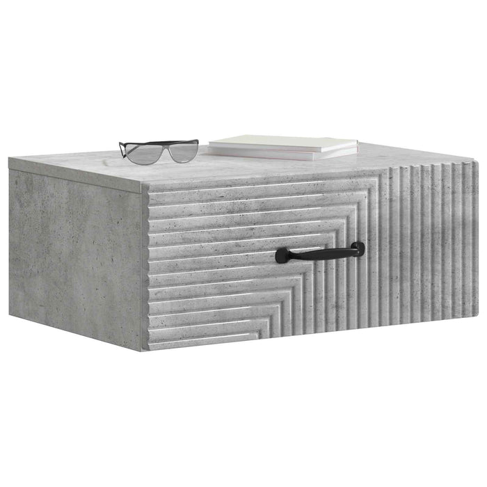 Dulap de noapte suspendat cu sertar Gri Beton 49 x 34,5 x 20 cm - WALTI WALTI