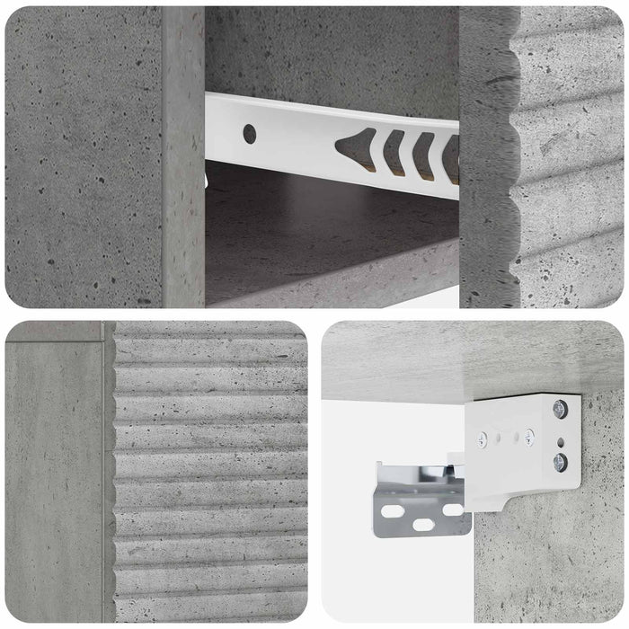 Dulap de noapte suspendat 2 pcs Gri Beton 49 x 34,5 x 20 cm - WALTI WALTI