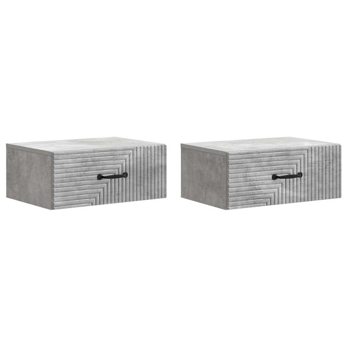 Dulap de noapte suspendat 2 pcs Gri Beton 49 x 34,5 x 20 cm - WALTI WALTI