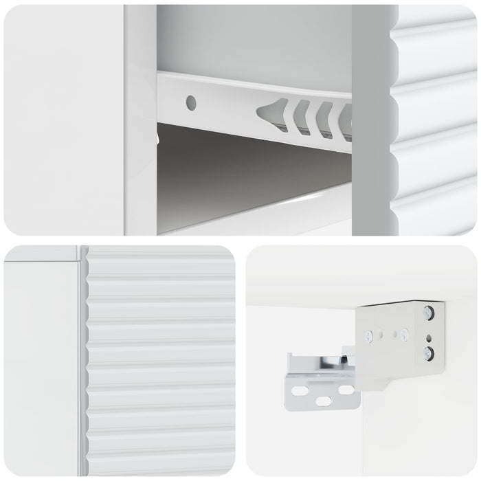 Dulap de noapte suspendat cu sertar 2 pcs Alb foarte lucios - WALTI WALTI