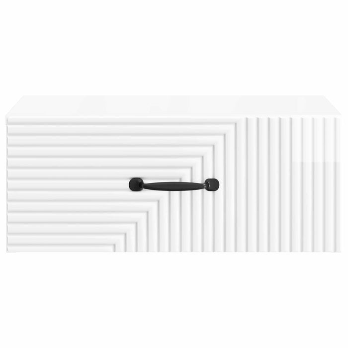 Dulap de noapte suspendat cu sertar 2 pcs Alb foarte lucios - WALTI WALTI