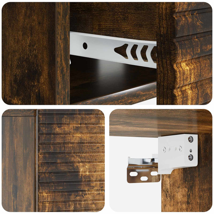 Dulap de noapte suspendat 2 pcs Stejar fumuriu Lemn prelucrat - WALTI WALTI