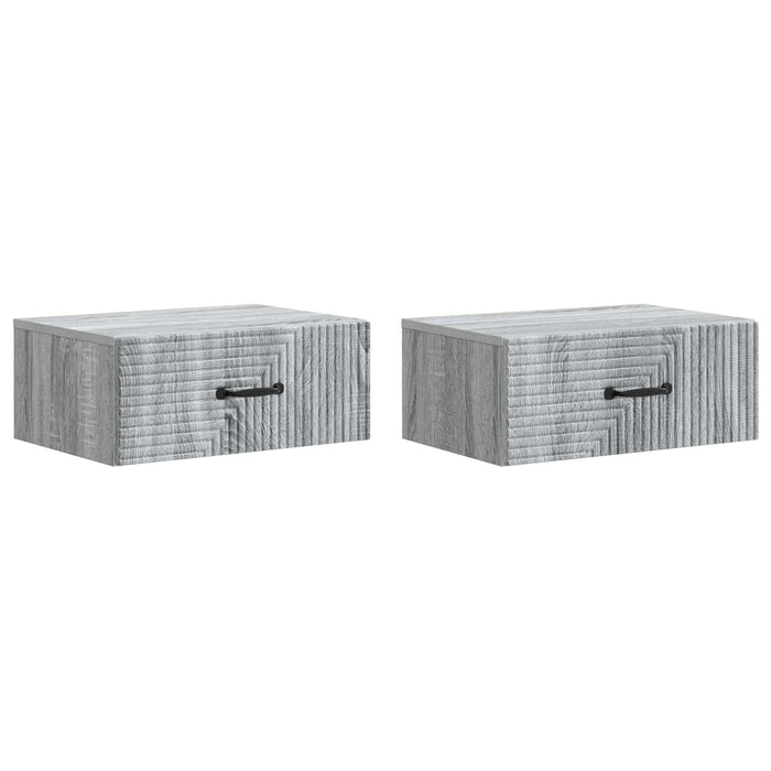 Dulap de noapte suspendat 2 pcs Sonoma gri 49 x 34,5 x 20 cm - WALTI WALTI