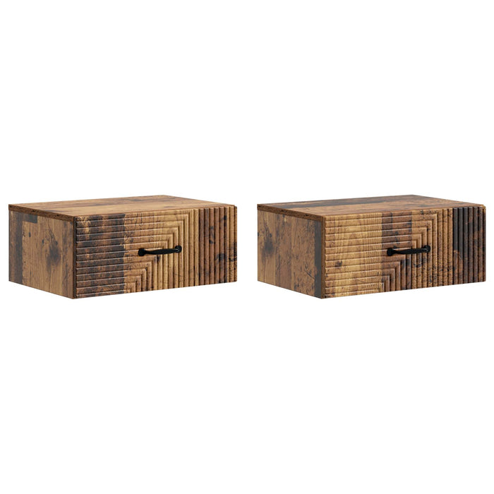 Dulap de noapte suspendat 2 pcs Lemn vechi 49 x 34,5 x 20 cm - WALTI WALTI