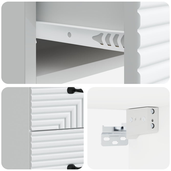 Dulap de noapte suspendat Alb 34,5 x 33 x 40 cm Lemn prelucrat - WALTI WALTI