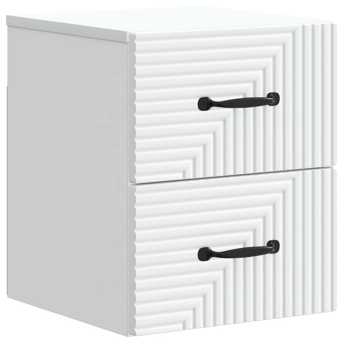Dulap de noapte suspendat Alb 34,5 x 33 x 40 cm Lemn prelucrat - WALTI WALTI