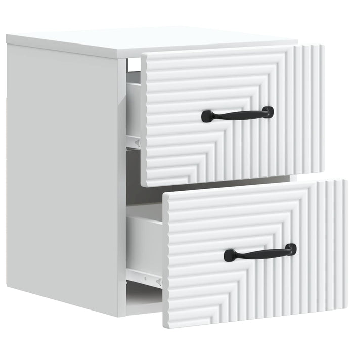 Dulap de noapte suspendat Alb 34,5 x 33 x 40 cm Lemn prelucrat - WALTI WALTI