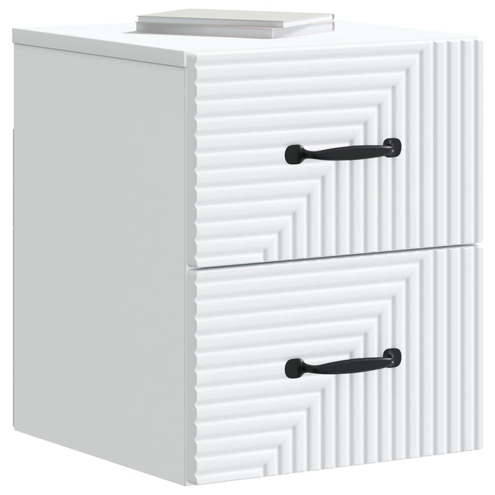Dulap de noapte suspendat Alb 34,5 x 33 x 40 cm Lemn prelucrat - WALTI WALTI