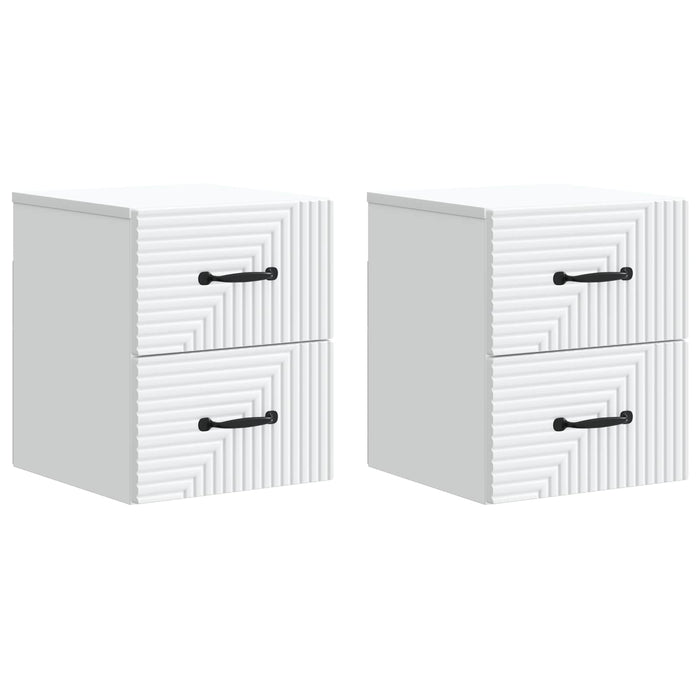 Dulap de noapte suspendat cu sertar 2 pcs Alb 34,5 x 33 x 40 cm - WALTI WALTI