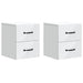 Dulap de noapte suspendat cu sertar 2 pcs Alb 34,5 x 33 x 40 cm - WALTI WALTI