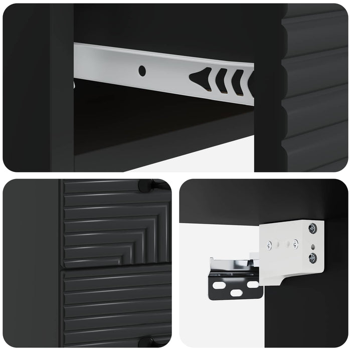 Dulap de noapte suspendat 2 pcs Negru 34,5 x 33 x 40 cm - WALTI WALTI