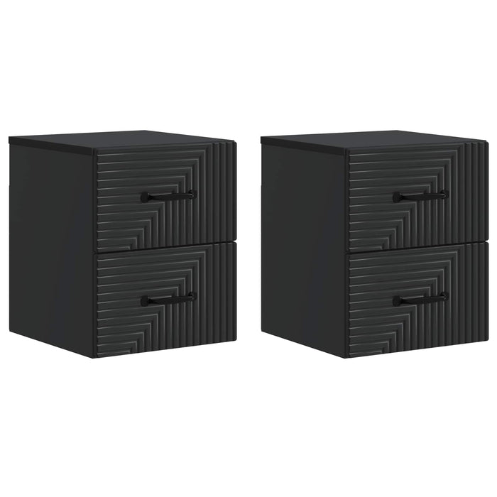 Dulap de noapte suspendat 2 pcs Negru 34,5 x 33 x 40 cm - WALTI WALTI