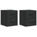 Dulap de noapte suspendat 2 pcs Negru 34,5 x 33 x 40 cm - WALTI WALTI