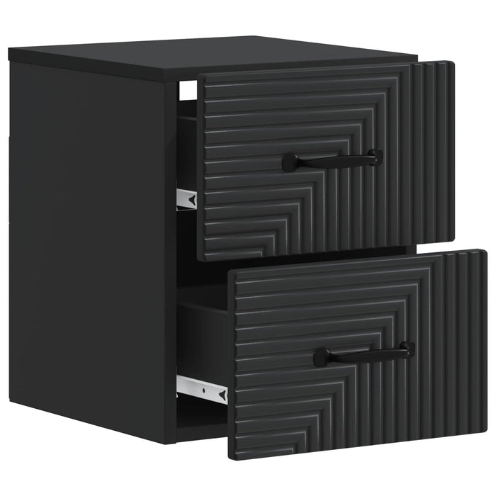 Dulap de noapte suspendat 2 pcs Negru 34,5 x 33 x 40 cm - WALTI WALTI