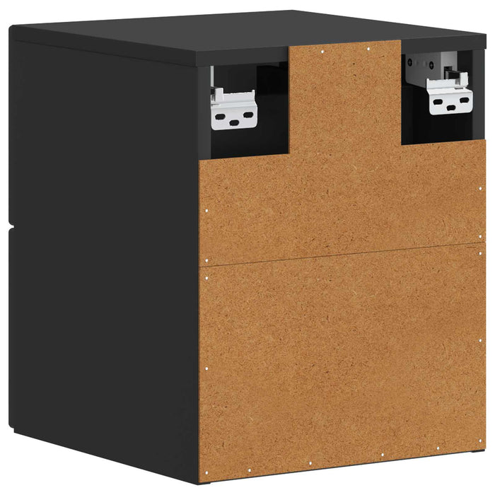 Dulap de noapte suspendat 2 pcs Negru 34,5 x 33 x 40 cm - WALTI WALTI