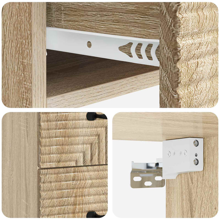 Dulap de noapte suspendat 2 pcs Stejar Sonoma 34,5 x 33 x 40 cm - WALTI WALTI
