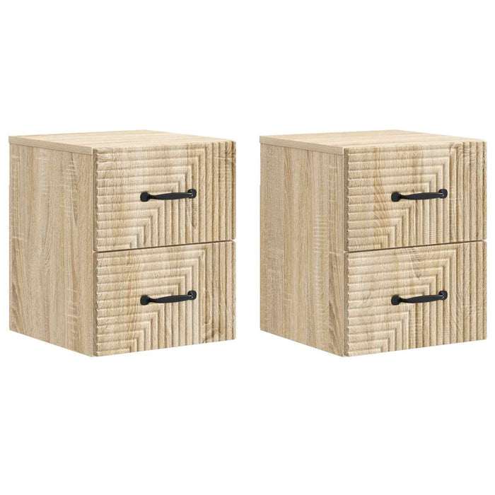 Dulap de noapte suspendat 2 pcs Stejar Sonoma 34,5 x 33 x 40 cm - WALTI WALTI