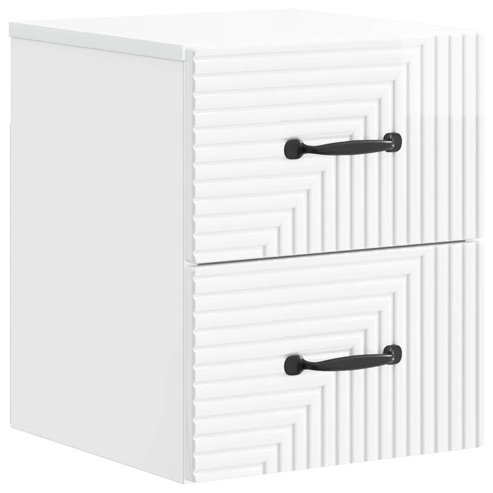 Dulap de noapte suspendat Alb foarte lucios 34,5 x 33 x 40 cm - WALTI WALTI