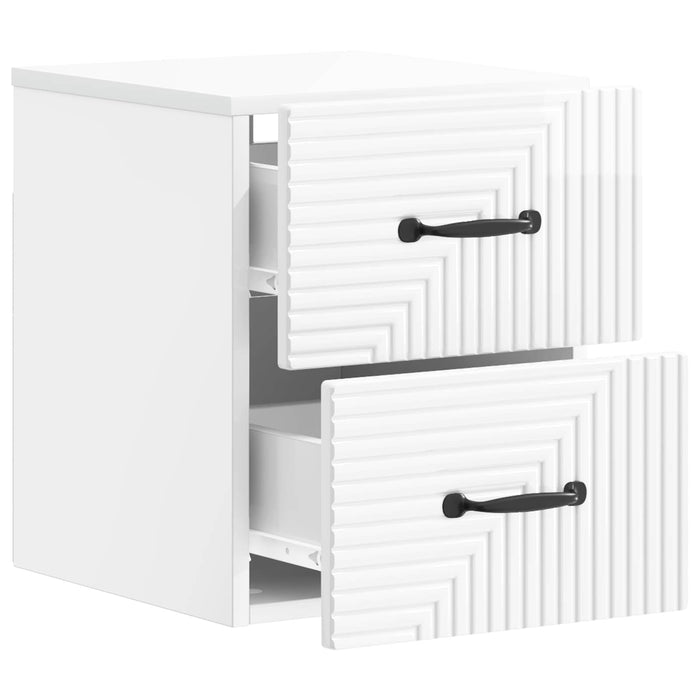 Dulap de noapte suspendat Alb foarte lucios 34,5 x 33 x 40 cm - WALTI WALTI