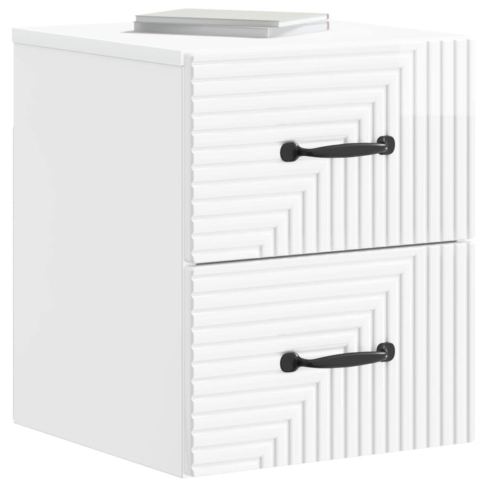 Dulap de noapte suspendat Alb foarte lucios 34,5 x 33 x 40 cm - WALTI WALTI