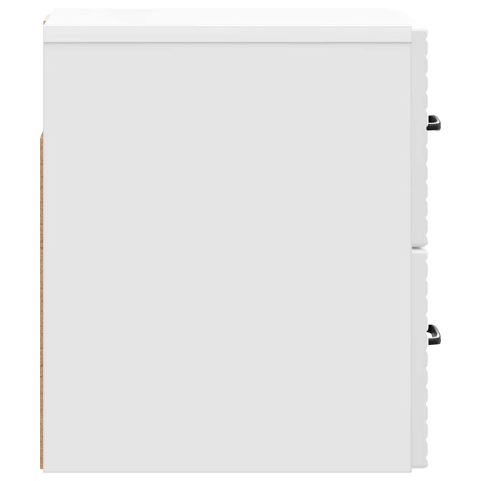 Dulap de noapte suspendat cu sertar 2 pcs Alb foarte lucios - WALTI WALTI