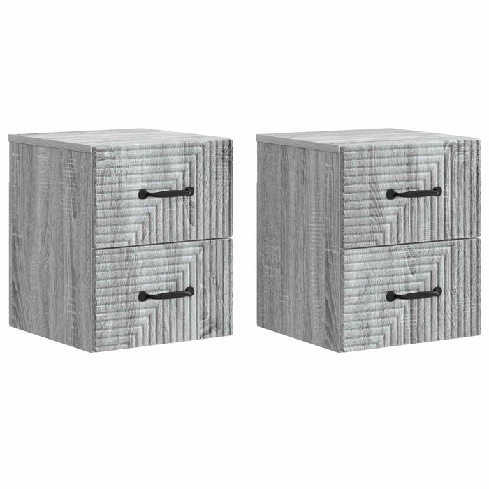 Dulap de noapte suspendat 2 pcs Sonoma gri 34,5 x 33 x 40 cm - WALTI WALTI