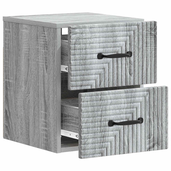 Dulap de noapte suspendat 2 pcs Sonoma gri 34,5 x 33 x 40 cm - WALTI WALTI