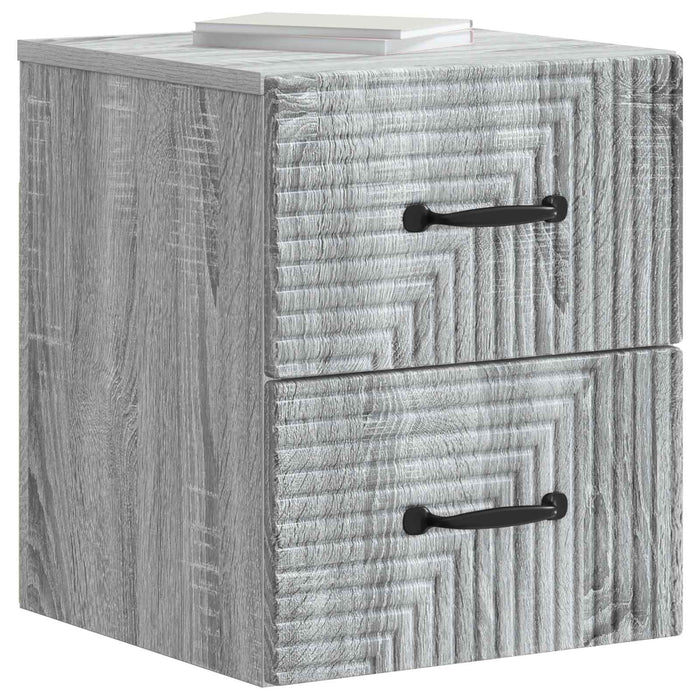 Dulap de noapte suspendat 2 pcs Sonoma gri 34,5 x 33 x 40 cm - WALTI WALTI