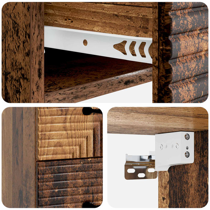Dulap de noapte suspendat Lemn vechi 34,5 x 33 x 40 cm - WALTI WALTI